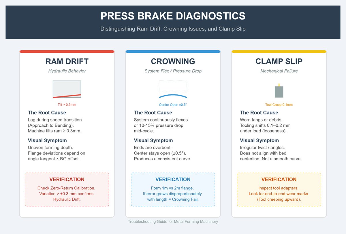 How to Tell the Difference Between Ram Drift, Crowning Problems, and Clamp Slip