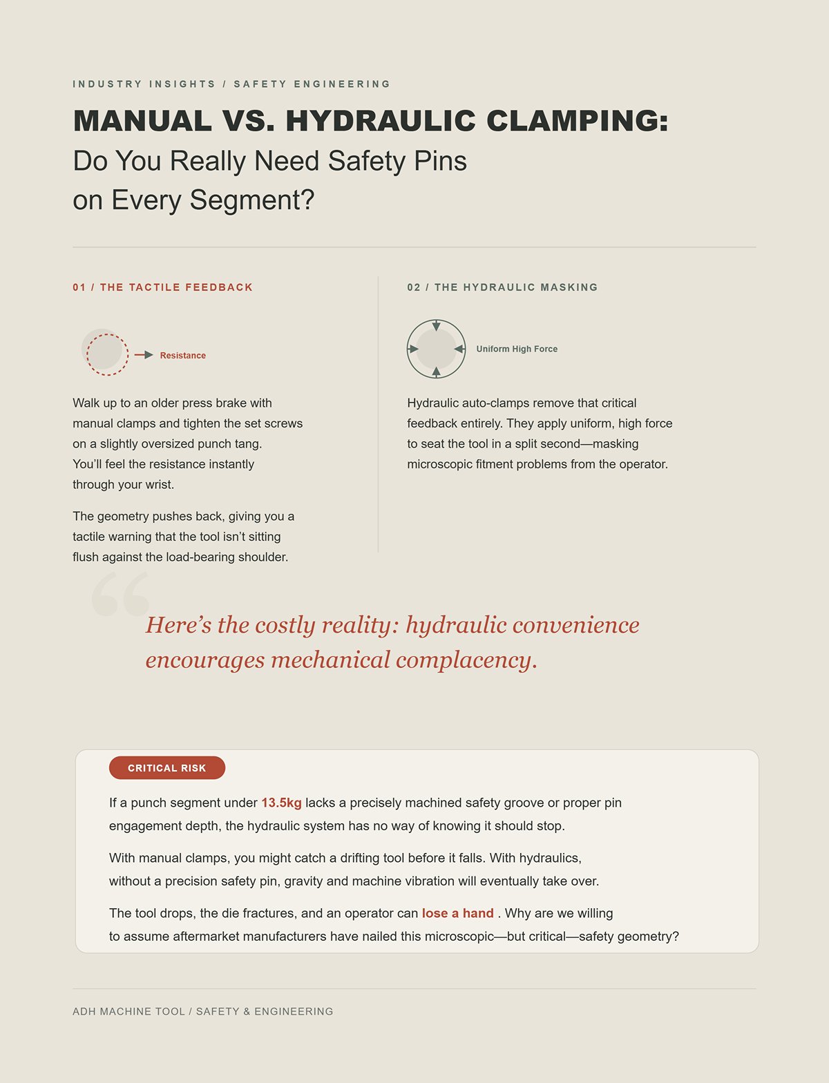 Manual vs. Hydraulic Clamping: Do You Really Need Safety Pins on Every Segment?